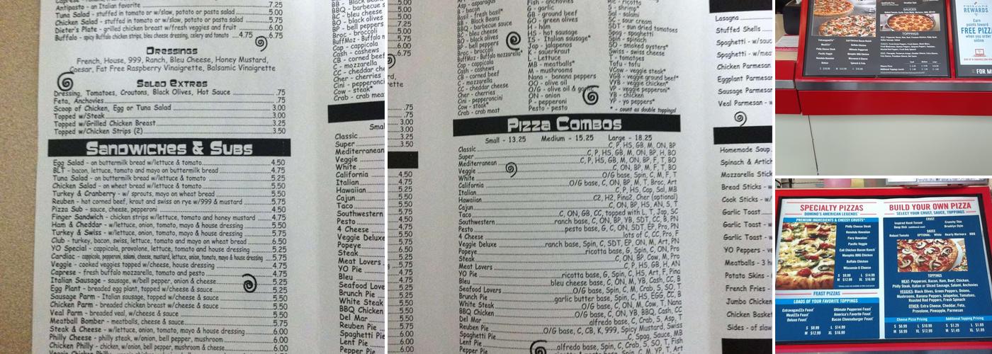 Domino's Pizza Menu