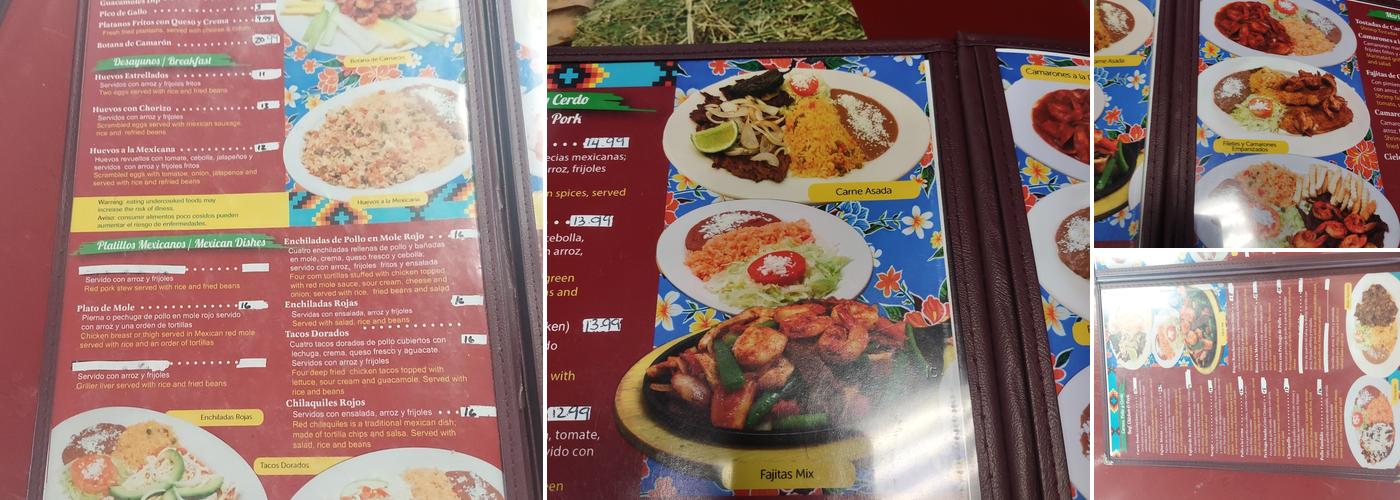 Taqueria Veracruz Mexico Menu