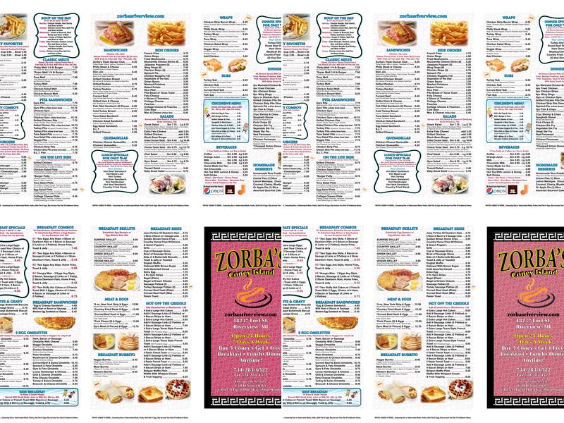 Zorba's Coney Island Menu