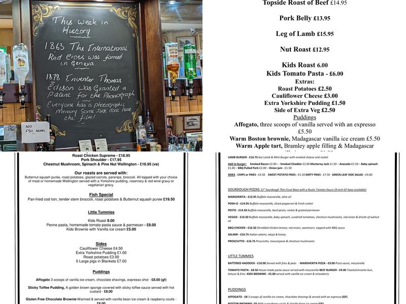 The George Inn Menu