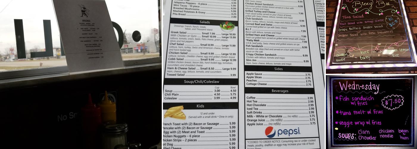 Bizzy Bee Grill Menu