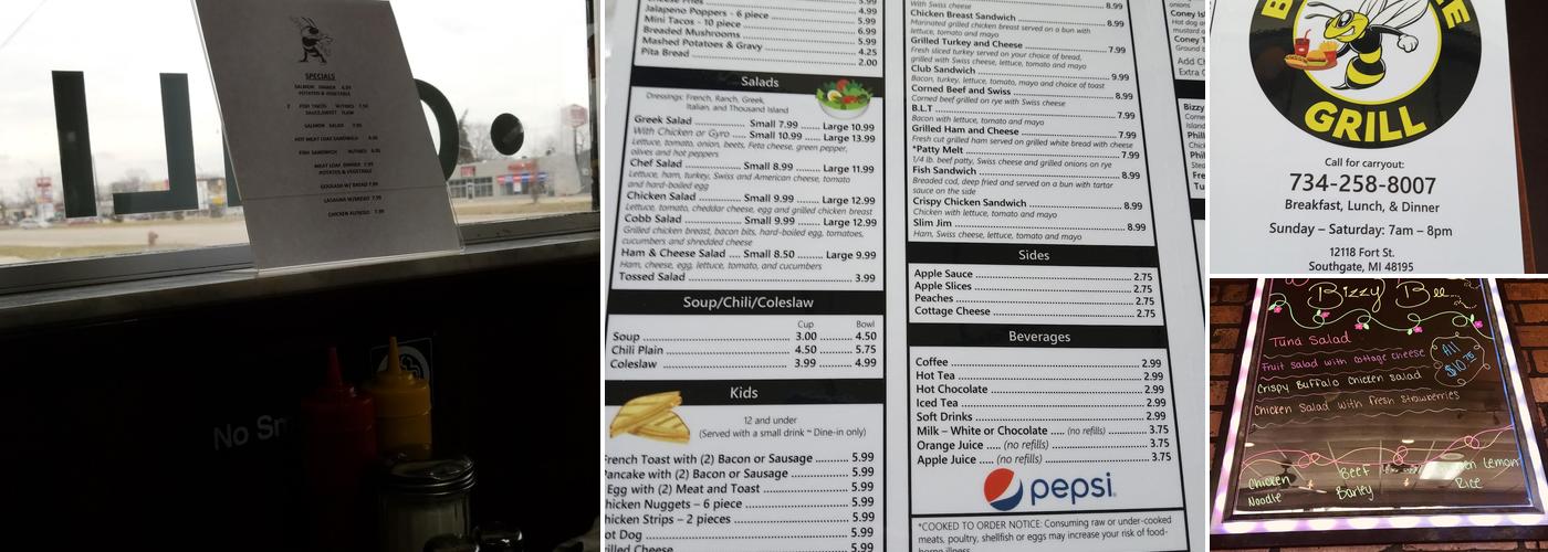 Bizzy Bee Grill Menu
