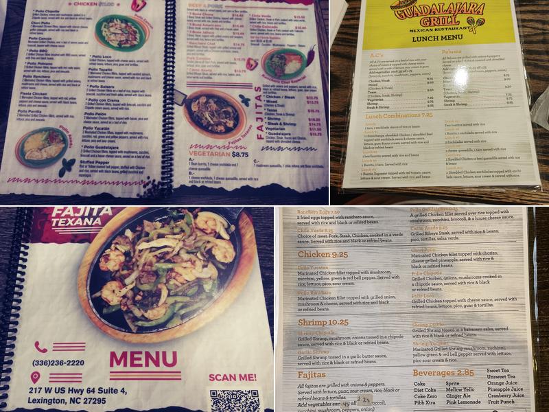 Guadalajara Grill Menu