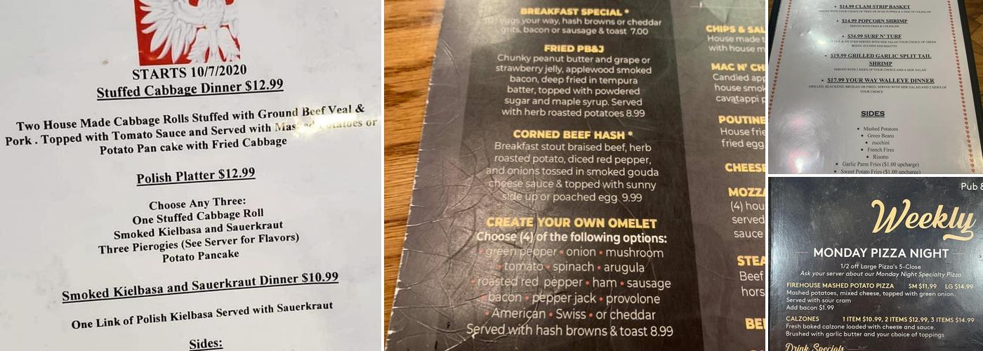 Firehouse Pub Menu