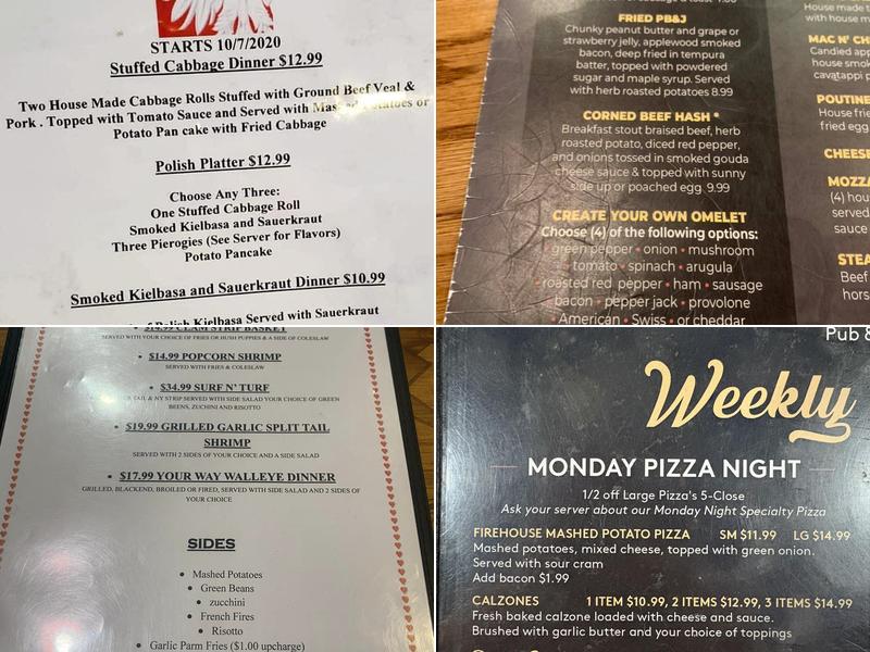 Firehouse Pub Menu