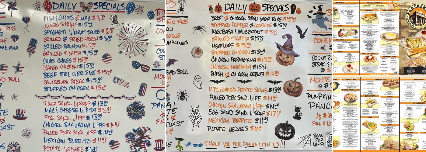 Parthenon Coney Island & Restaurant Menu