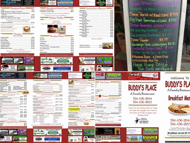 Buddy's Place Menu