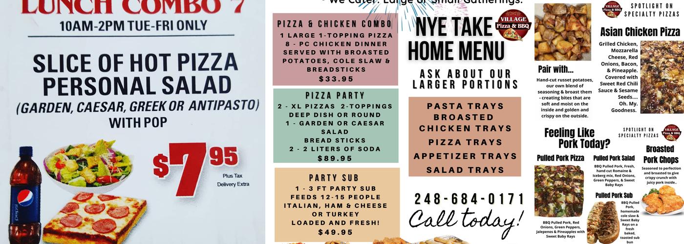 Village Pizza & BBQ Menu