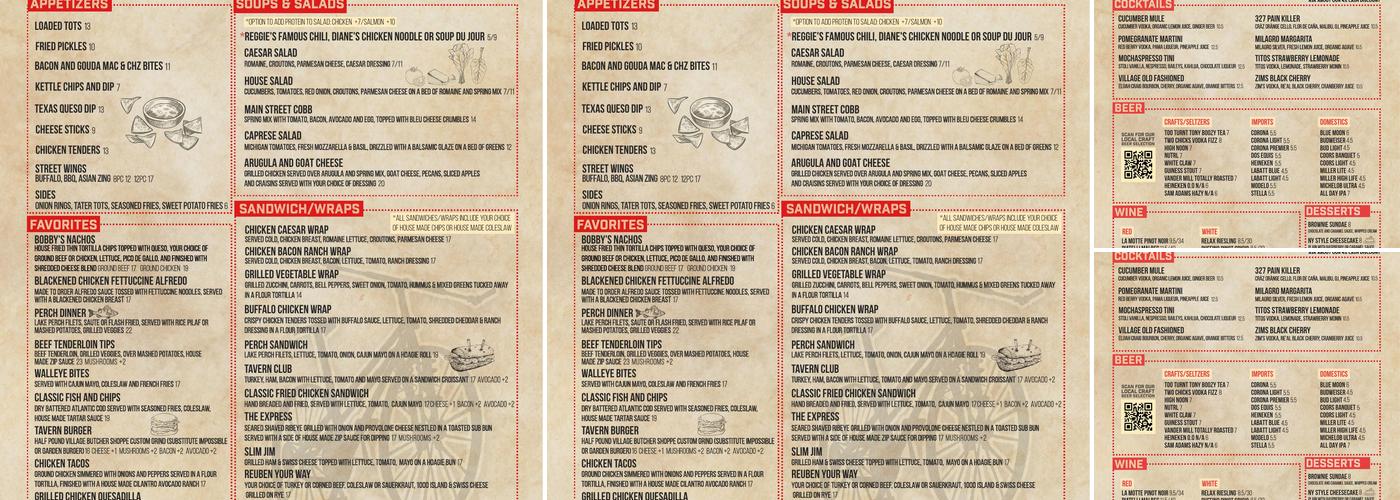 Main Street Grill & Tavern Menu