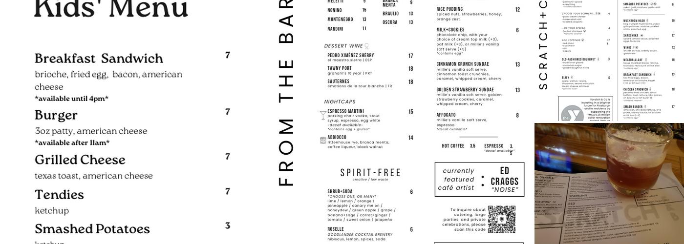 Scratch & Co. Menu