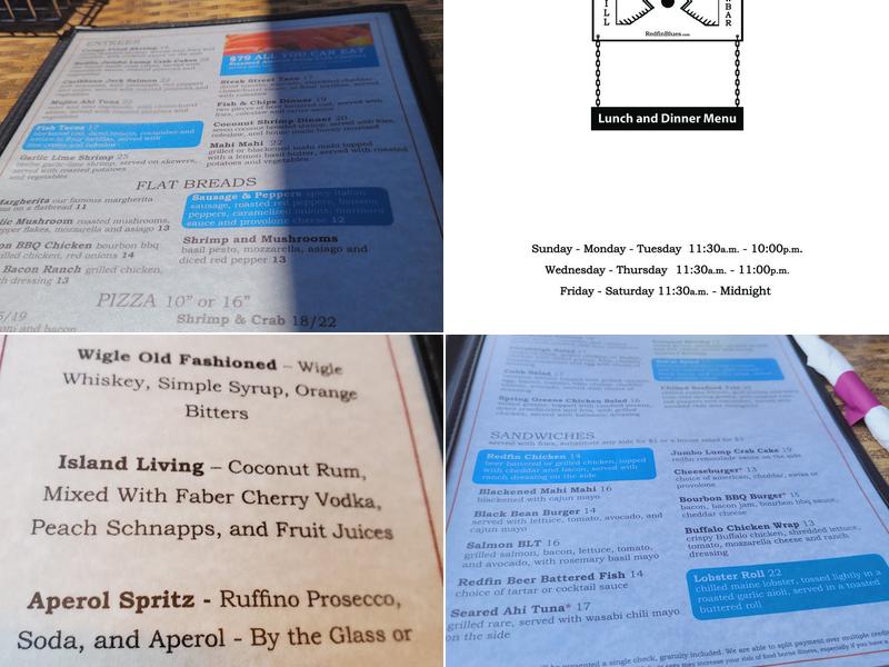 Redfin Blues Menu