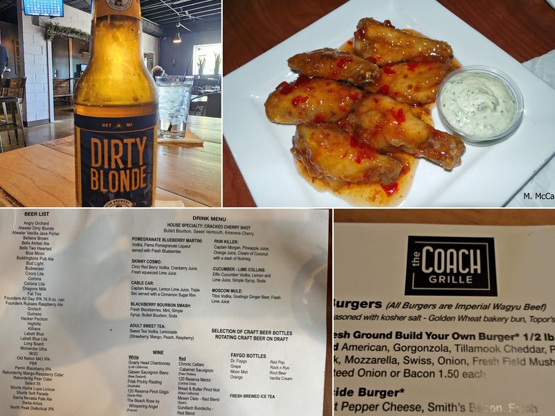 The Coach Grille Menu