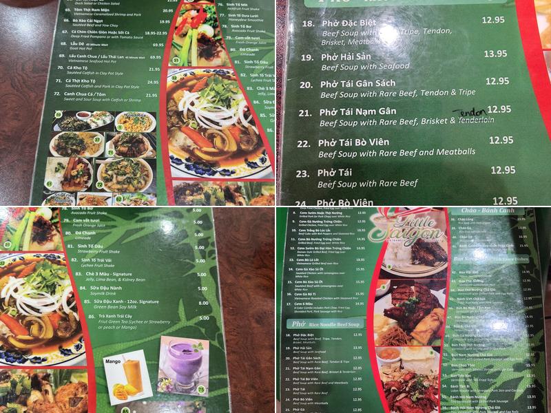 Little Saigon Menu
