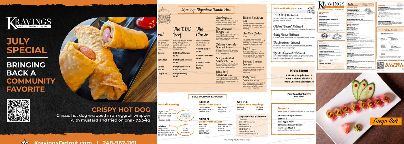 Kravings Menu