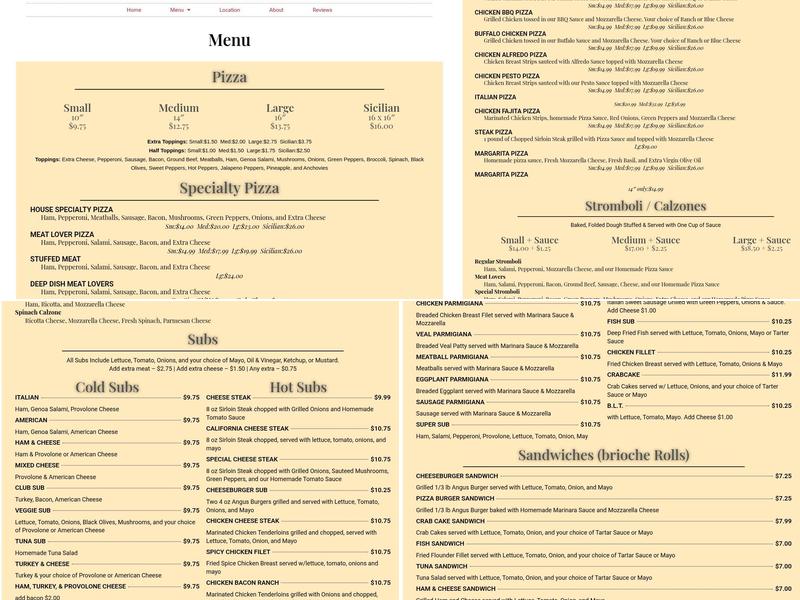 Little Italy IV Menu