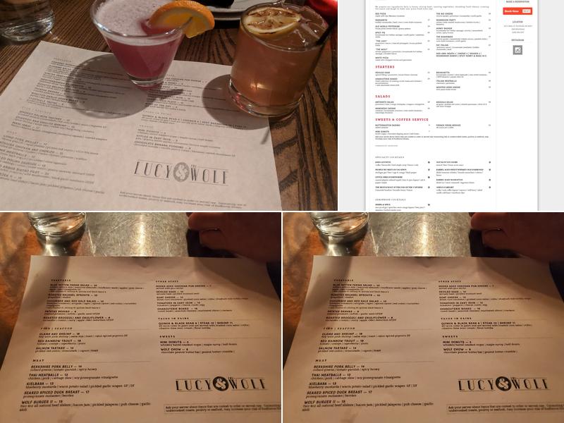 Lucy & the Wolf Menu