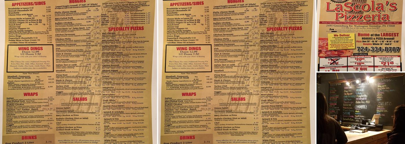 LaScola's Pizzeria Menu