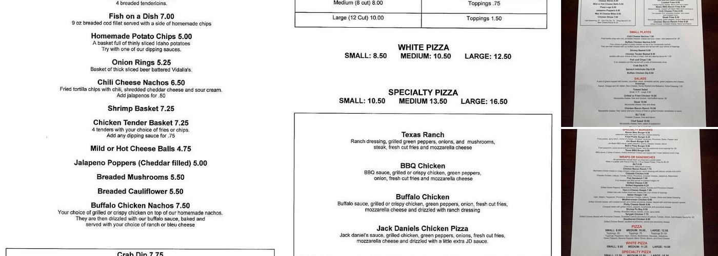 Cool Water Saloon Menu