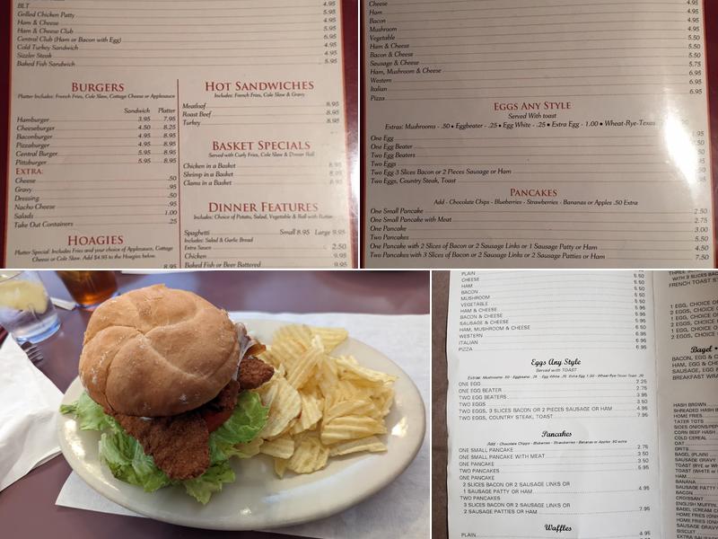 Central Restaurant Menu