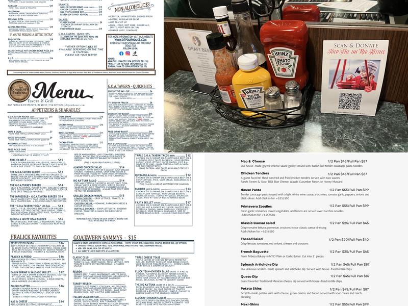 Stella's Black Dog Tavern Menu