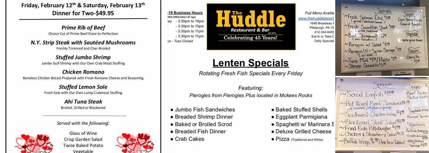 The Huddle Menu