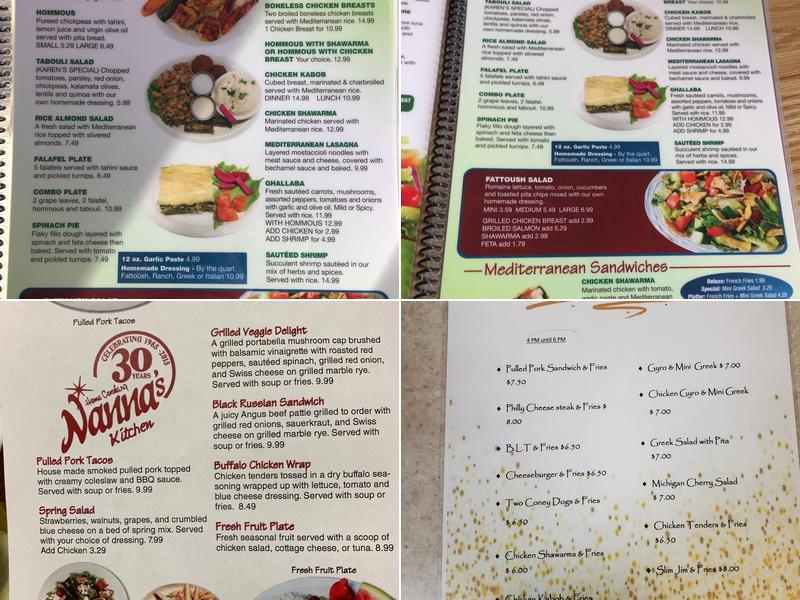 Nanna's Kitchen Menu