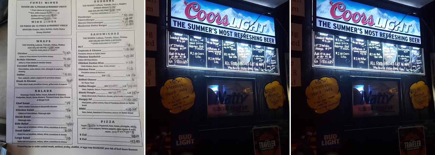 Tailgater's Menu