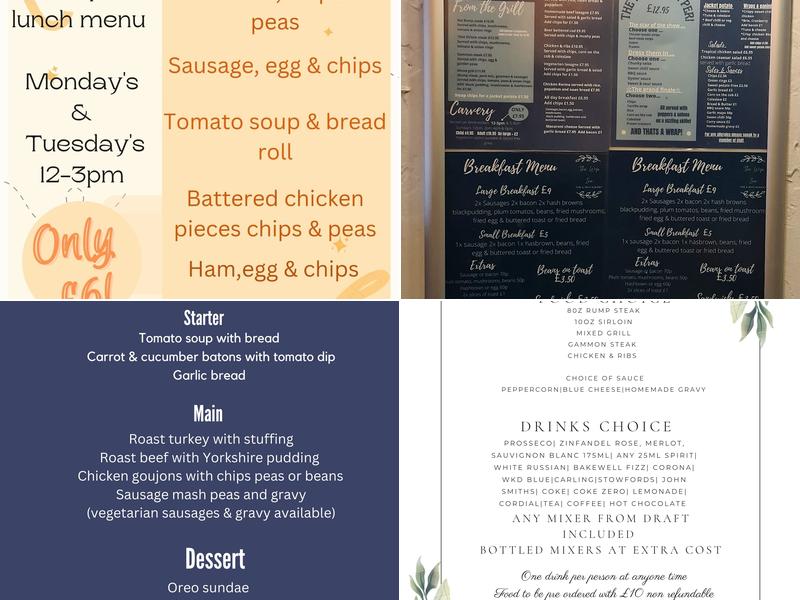 The Wye Inn Pub & Restaurant Menu