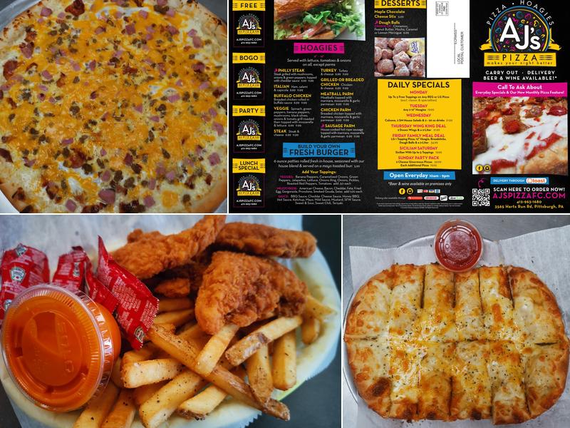 AJ'S Pizza Menu