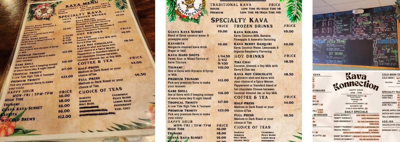 The Kava Konnection Menu