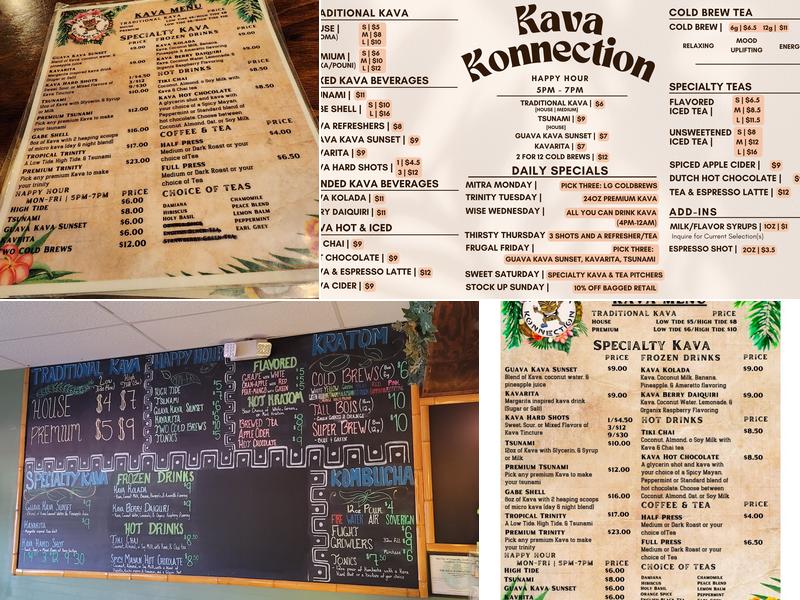 The Kava Konnection Menu