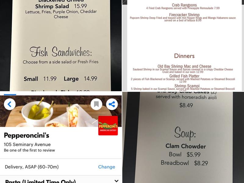 Pepperoncini's Pub Menu