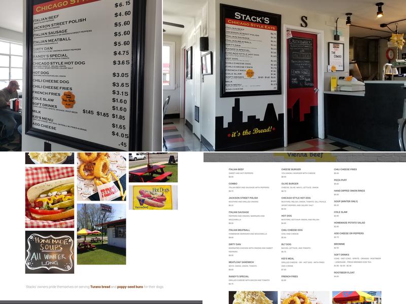 Stack's Chicago Style Eats Menu