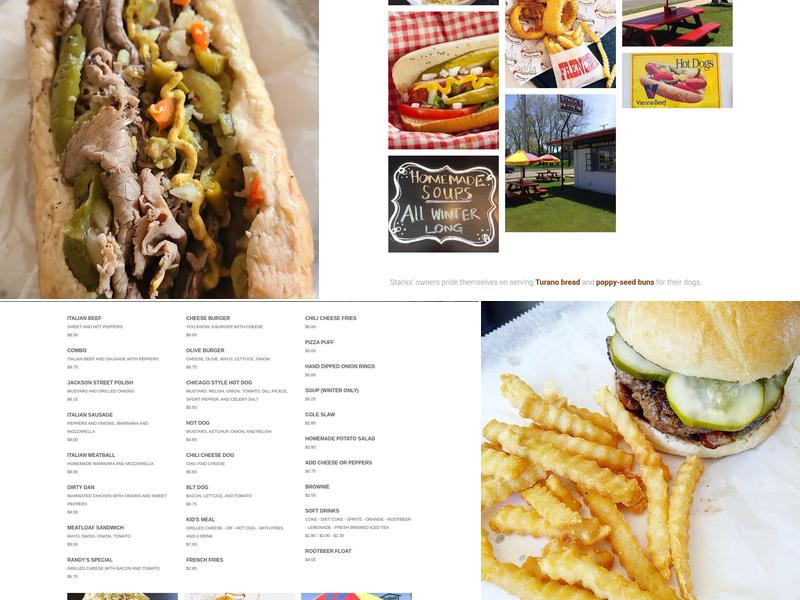 Stack's Chicago Style Eats Menu