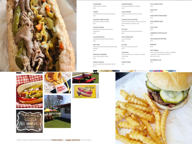 Stack's Chicago Style Eats Menu