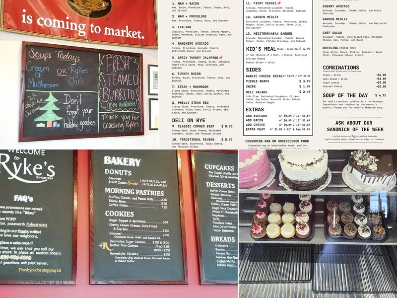 Ryke's Bakery Menu