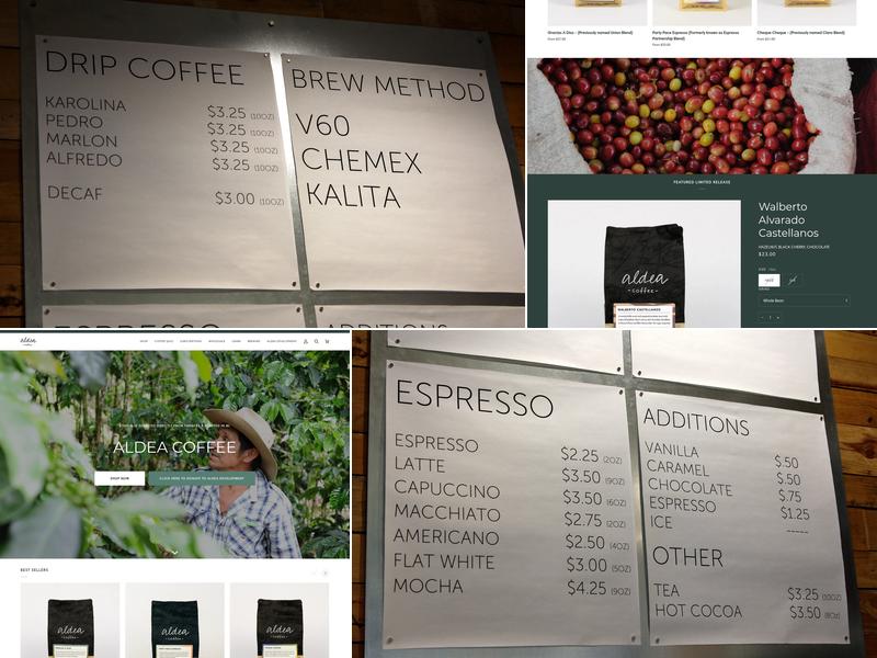 Aldea Coffee Menu