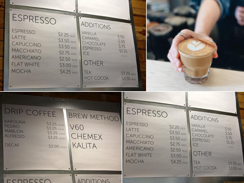 Aldea Coffee Menu