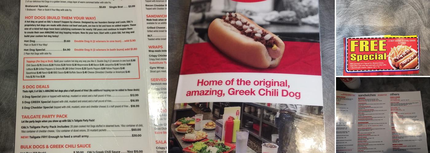 G & L Chili Dogs Menu