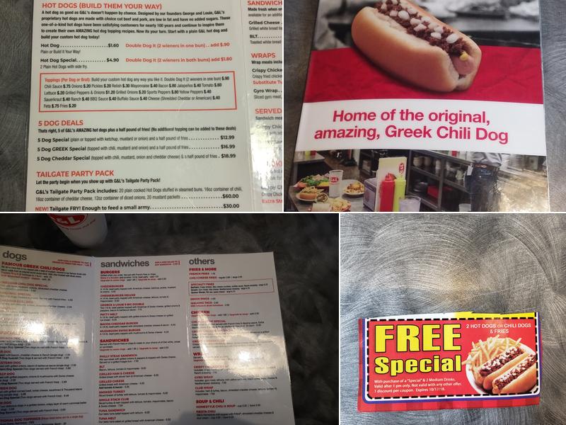 G & L Chili Dogs Menu