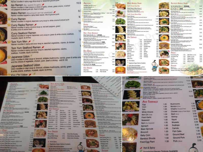 Ramen Bar Menu