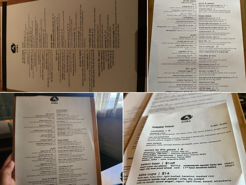 Soba Menu