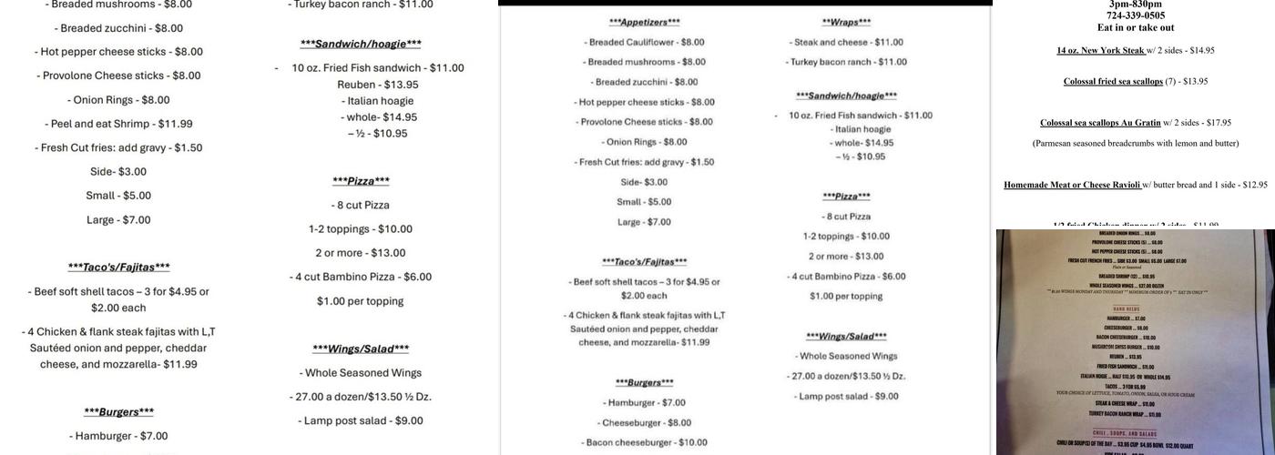 Lamp Post Menu