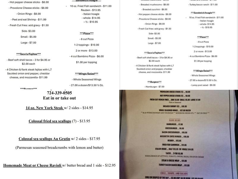 Lamp Post Menu