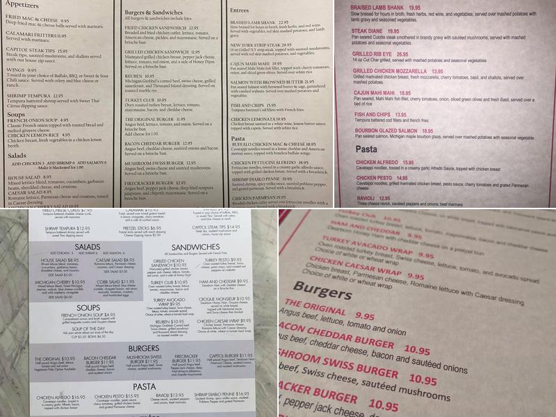 Capitol Bistro & Bar Menu