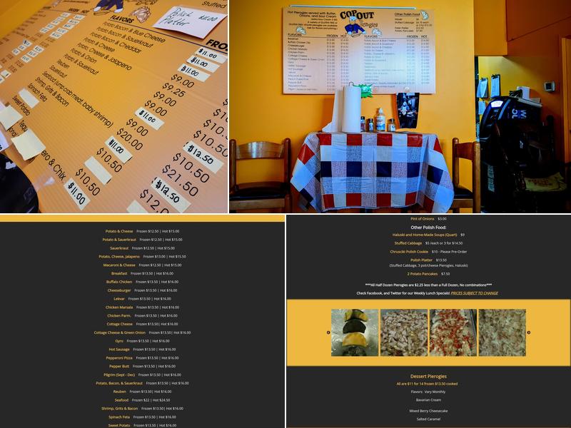 Cop Out Pierogies Menu