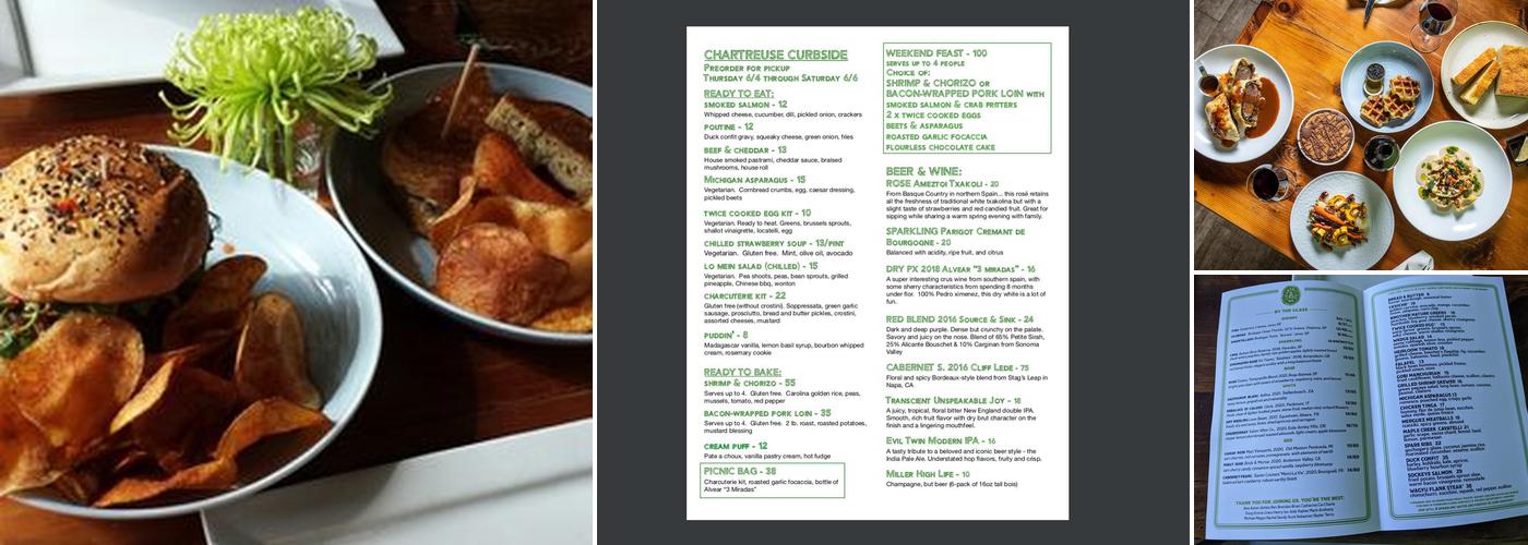 Chartreuse Kitchen & Cocktails Menu