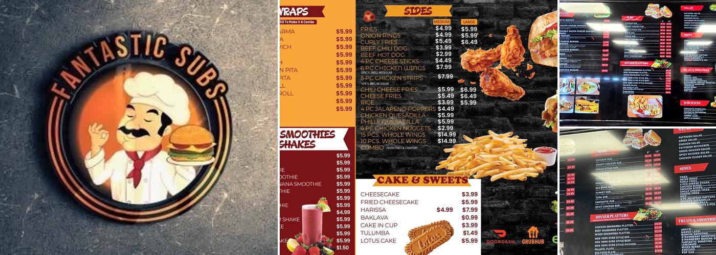 Fantastic Subs Menu
