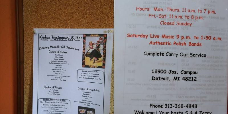 Krakus Restaurant Menu