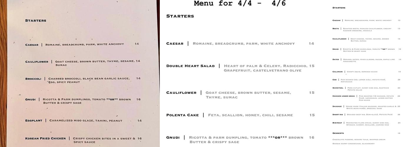 204 Main Bar & Bistro Menu